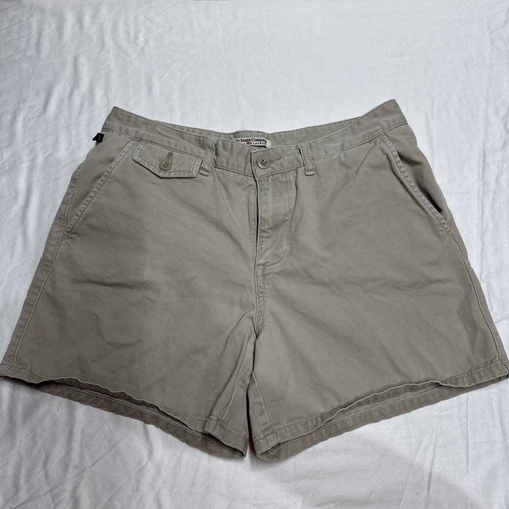 Polo Jeans Company Ralph Lauren Women 12 Tan Chino Twill Shorts Vintage